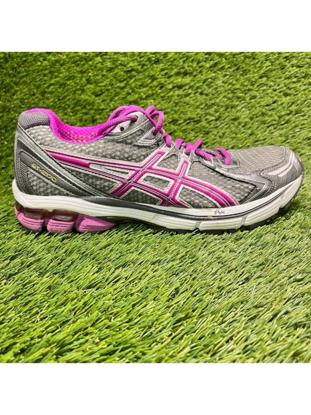 Asics GT-2170 Womens Size 8.5 Gray Silver Pink Athletic Running Shoes Sneakers